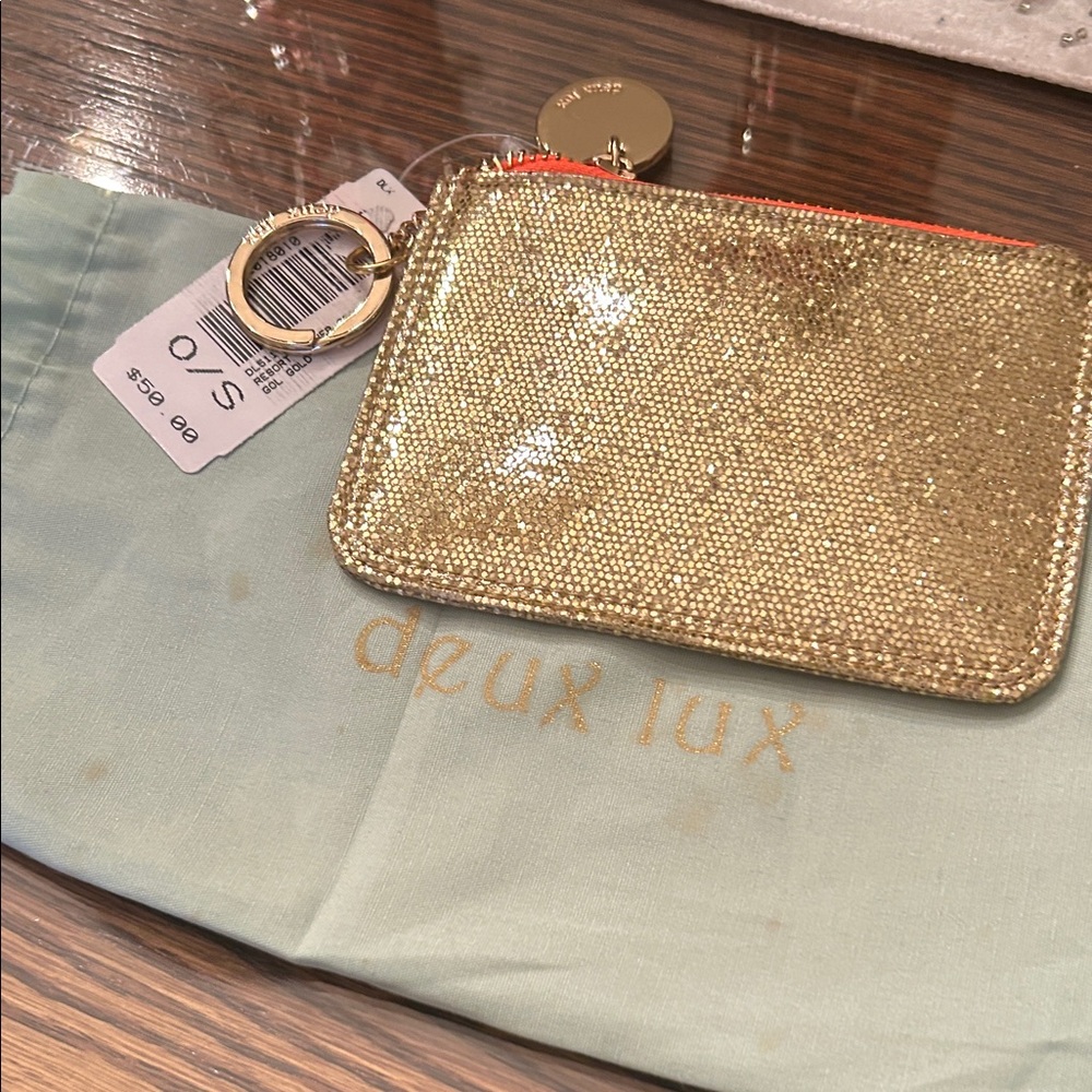 Deux Lux Sparkling Gold Coin Pouch